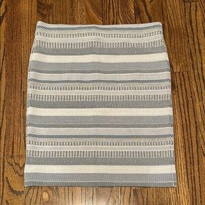 LOFT Blue and White Striped Pencil Skirt